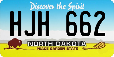 ND license plate HJH662