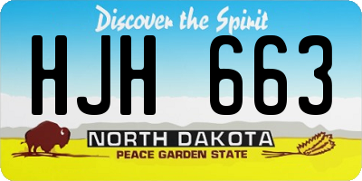 ND license plate HJH663