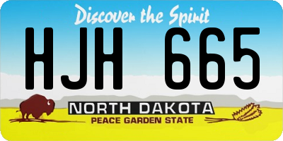 ND license plate HJH665