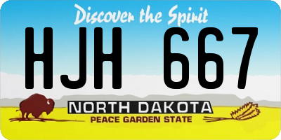 ND license plate HJH667