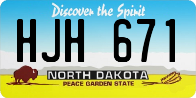 ND license plate HJH671