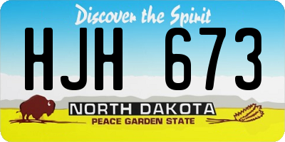 ND license plate HJH673