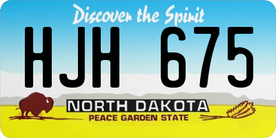 ND license plate HJH675