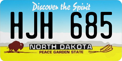 ND license plate HJH685