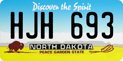 ND license plate HJH693