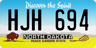 ND license plate HJH694
