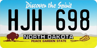 ND license plate HJH698