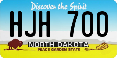 ND license plate HJH700