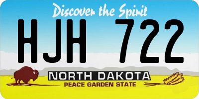 ND license plate HJH722