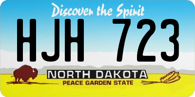 ND license plate HJH723