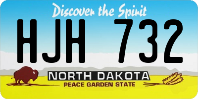 ND license plate HJH732