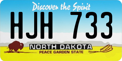 ND license plate HJH733