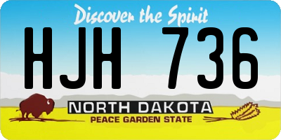 ND license plate HJH736