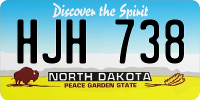 ND license plate HJH738