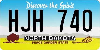 ND license plate HJH740