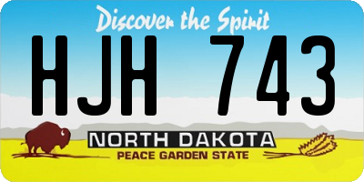 ND license plate HJH743