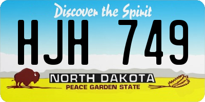 ND license plate HJH749