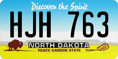 ND license plate HJH763