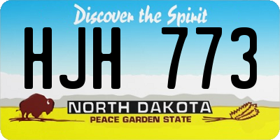 ND license plate HJH773
