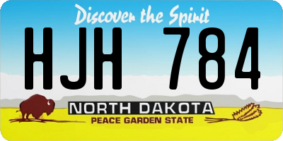 ND license plate HJH784