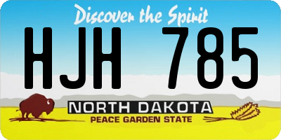 ND license plate HJH785