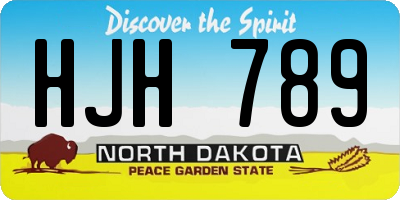 ND license plate HJH789