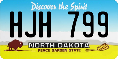 ND license plate HJH799
