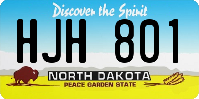 ND license plate HJH801