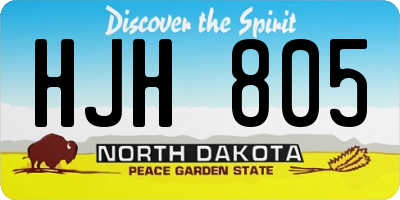 ND license plate HJH805