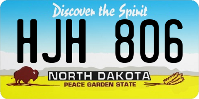 ND license plate HJH806
