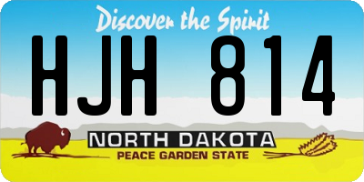 ND license plate HJH814