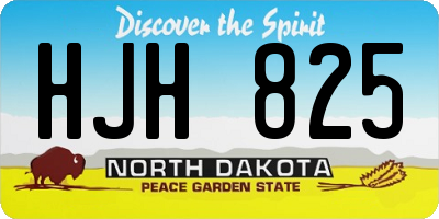 ND license plate HJH825
