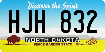 ND license plate HJH832