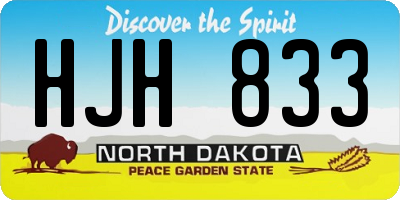 ND license plate HJH833