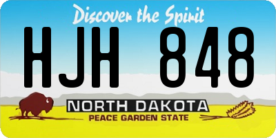 ND license plate HJH848