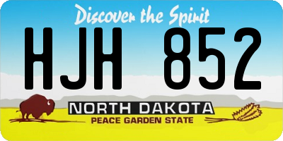 ND license plate HJH852