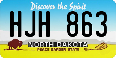 ND license plate HJH863