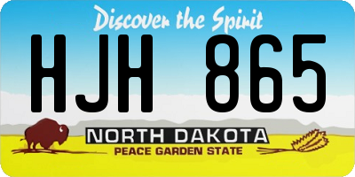 ND license plate HJH865
