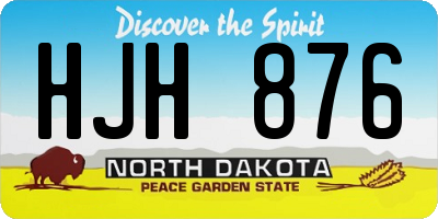 ND license plate HJH876