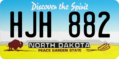 ND license plate HJH882