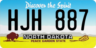 ND license plate HJH887