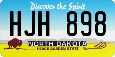 ND license plate HJH898