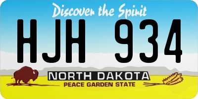 ND license plate HJH934