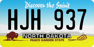 ND license plate HJH937