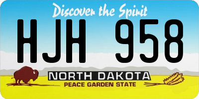 ND license plate HJH958