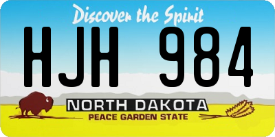 ND license plate HJH984