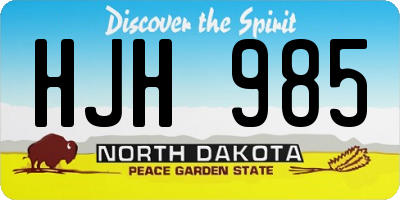 ND license plate HJH985