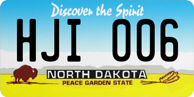 ND license plate HJI006