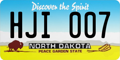 ND license plate HJI007