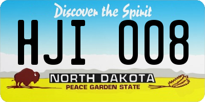 ND license plate HJI008